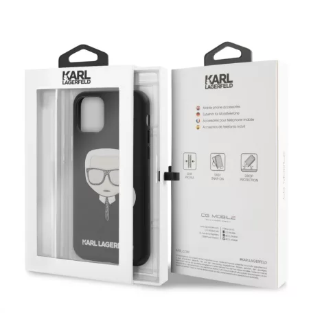Karl Lagerfeld Apple iPhone 11 (6.1) 2019 Embossed Glitter hátlapvédő tok fekete (KLHCN61GLBK)