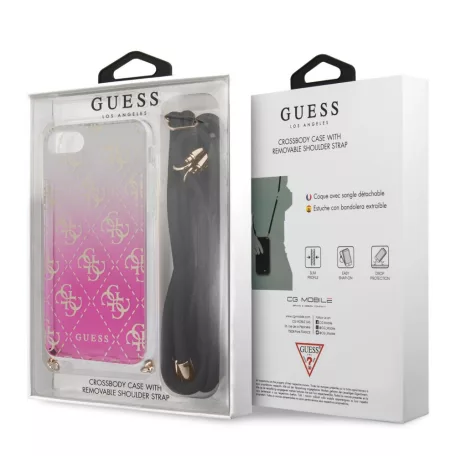 Guess Apple iPhone 7 / 8 / SE2 / SE3 (4.7) 4G Electroplated hátlapvédő tok pink (GUHCI8WO4GPI)