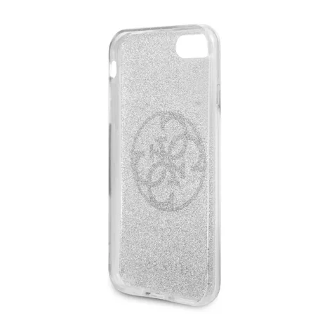 Guess Apple iPhone 7 / 8 / SE2 / SE3 (4.7) Glitter 4G Circle hátlapvédő tok ezüst (GUHCI8PCUGLLG)