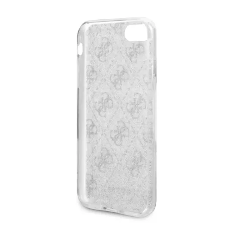 Guess Apple iPhone 7 / 8 / SE2 / SE3 (4.7) Glitter 4G Peony hátlapvédő tok ezüst (GUHCI8PCU4GLSI)