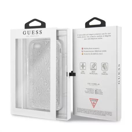 Guess Apple iPhone 7 / 8 / SE2 / SE3 (4.7) Glitter 4G Peony hátlapvédő tok ezüst (GUHCI8PCU4GLSI)
