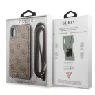 Guess Apple iPhone XR (6.1) 4G Crossbody Cardslot hátlapvédő tok barna (GUHCI61CB4GB)