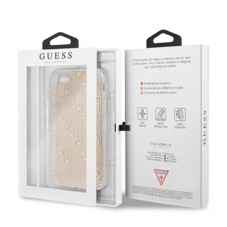 Guess Apple iPhone 7 / 8 / SE2 / SE3 (4.7) Glitter 4G Solid hátlapvédő tok arany (GUHCI8PCU4GLGO)