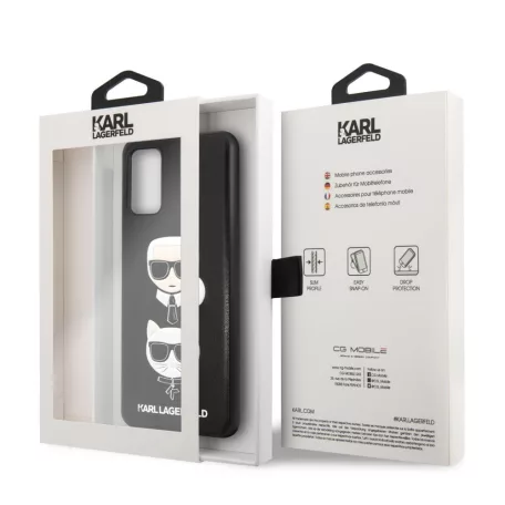 Karl Lagerfeld and Choupette Samsung G985 Galaxy S20 Plus (6.7) hátlapvédő tok fekete (KLHCS67KICKC)