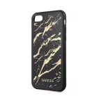 Guess Apple iPhone 7 / 8 / SE2 / SE3 (4.7) Glitter Marble hátlapvédő tok fekete - arany (GUHCI8MGGBK)