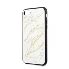 Guess Apple iPhone 7 / 8 / SE2 / SE3 (4.7) Glitter Marble hátlapvédő tok fehér - arany (GUHCI8MGGWH)