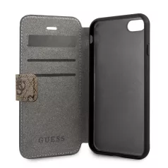   Guess Apple iPhone 7 / 8 / SE2 / SE3 (4.7) 4G oldalra nyíló könyv tok barna (GUFLBKSI84GB)