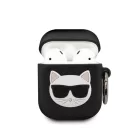 Karl Lagerfeld Choupette Apple AirPods 1/2 szilikon tok fekete (KLACA2SILCHBK)