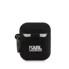Karl Lagerfeld Choupette Apple AirPods 1/2 szilikon tok fekete (KLACA2SILCHBK)