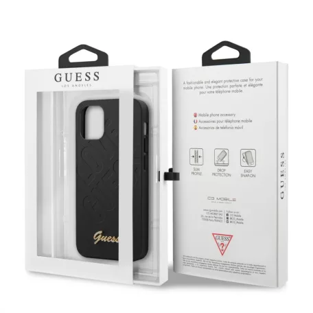 Guess Apple iPhone 12 Mini 2020 (5.4) Iridescent Love hátlapvédő tok fekete (GUHCP12SPUILGBK)