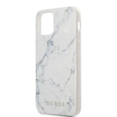   Guess Apple iPhone 12 / 12 Pro 2020 (6.1) Marble hátlapvédő tok fehér (GUHCP12MPCUMAWH)