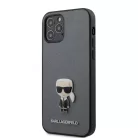 Karl Lagerfeld Apple iPhone 12 Pro Max 2020 (6.7) Saffiano Iconic hátlapvédő tok ezüst (KLHCP12LIKMSSL)