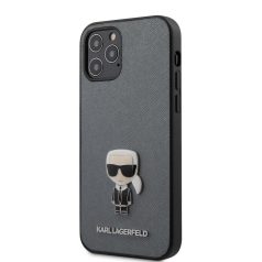   Karl Lagerfeld Apple iPhone 12 Pro Max 2020 (6.7) Saffiano Iconic hátlapvédő tok ezüst (KLHCP12LIKMSSL)