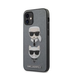   Karl Lagerfeld and Choupette Apple iPhone 12 Mini 2020 (5.4) hátlapvédő tok ezüst (KLHCP12SSAKICKCSL)