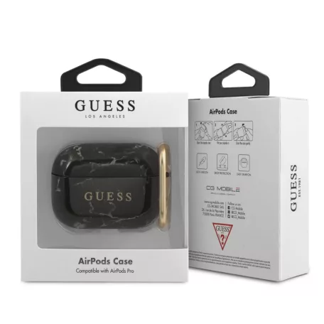 Guess Apple AirPods Pro szilikon tok fekete (GUACAPTPUMABK)