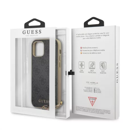 Guess Apple iPhone 12 Pro Max 2020 (6.7) Charms Hard Case hátlapvédő tok szürke (GUHCP12LGF4GGR)