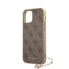 Guess Apple iPhone 12 Mini 2020 (5.4) 4G Charms hátlapvédő tok barna (GUHCP12SGF4GBR)