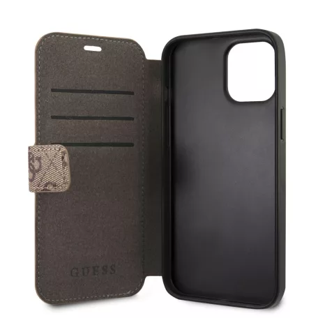 Guess Apple iPhone 12 Pro Max 2020 (6.7) oldalra nyíló könyv tok barna (GUFLBKSP12L4GB)