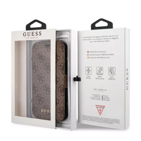 Guess Apple iPhone 12 Pro Max 2020 (6.7) oldalra nyíló könyv tok barna (GUFLBKSP12L4GB)