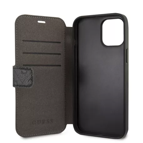 Guess Apple iPhone 12 Pro Max 2020 (6.7) oldalra nyíló könyv tok fekete (GUFLBKSP12L4GG)