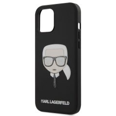   Karl Lagerfeld Apple iPhone 12 / 12 Pro 2020 (6.1) Glitter Head hátlapvédő tok fekete (KLHCP12MGLBK)