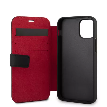 Karl Lagerfeld and Choupette Apple iPhone 12 Mini 2020 (5.4) oldalra nyíló könyv tok fekete (KLFLBKSP12SFKICKC)