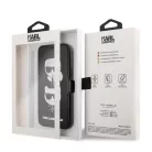 Karl Lagerfeld and Choupette Apple iPhone 12 Mini 2020 (5.4) oldalra nyíló könyv tok fekete (KLFLBKSP12SFKICKC)