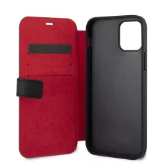   Karl Lagerfeld and Choupette Apple iPhone 12 / 12 Pro 2020 (6.1) oldalra nyíló könyv tok fekete (KLFLBKSP12MFKICKC)