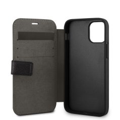   Karl Lagerfeld Apple iPhone 12 Mini 2020 (5.4) Saffiano Iconic oldalra nyíló könyv tok fekete (KLFLBKP12SIKMSBK)
