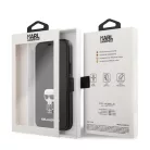 Karl Lagerfeld Apple iPhone 12 Pro Max 2020 (6.7) Saffiano Iconic oldalra nyíló könyv tok fekete (KLFLBKP12LIKMSBK)