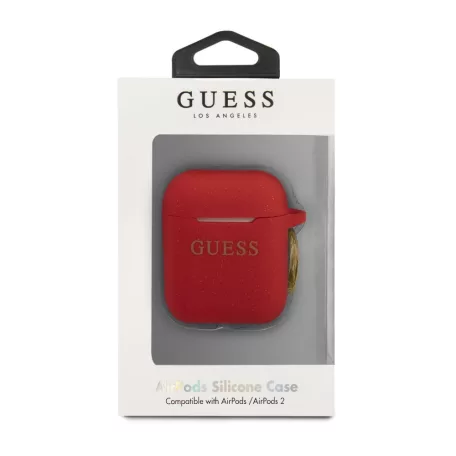 Guess Apple AirPods 1 / 2 szilikon tok piros  (GUACCSILGLRE)