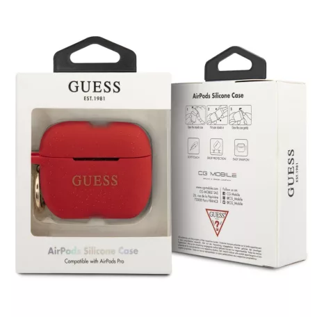 Guess Apple AirPods Pro szilikon tok piros (GUACAPSILGLRE)