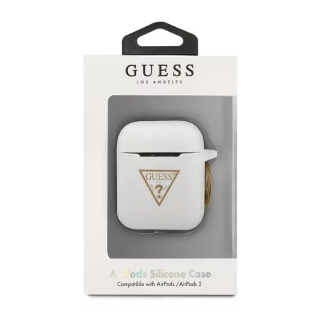 Guess Apple AirPods 1 / 2 szilikon tok fehér (GUACA2LSTLWH)