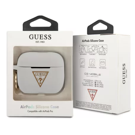 Guess Apple AirPods Pro szilikon tok fehér (GUACAPLSTLWH)