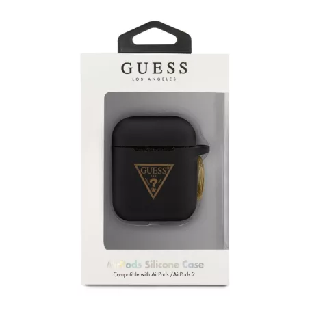 Guess Apple AirPods 1 / 2 szilikon tok fekete (GUACA2LSTLBK)