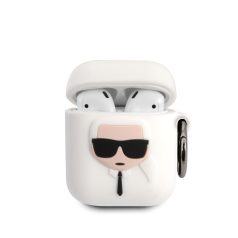   Karl Lagerfeld Apple AirPods 1/2 szilikon tok fehér (KLACCSILKHWH)