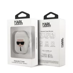   Karl Lagerfeld Apple AirPods 1/2 szilikon tok fehér (KLACCSILKHWH)