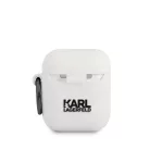 Karl Lagerfeld Apple AirPods 1/2 szilikon tok fehér (KLACCSILKHWH)