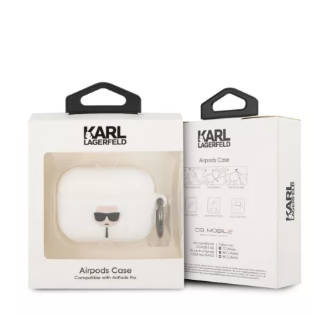 Karl Lagerfeld Apple Airpods Pro szilikon tok fehér (KLACAPSILGLWH)