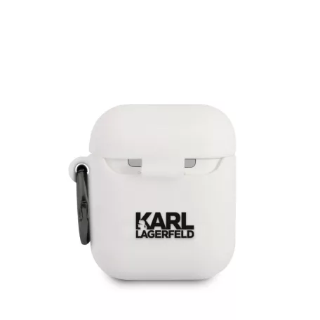 Karl Lagerfeld Choupette Apple AirPods 1/2 szilikon tok fehér (KLACA2SILCHWH)