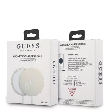 Guess mágneses vezeték nélküli Qi töltő arany (GUCBMSVSLG) 15W