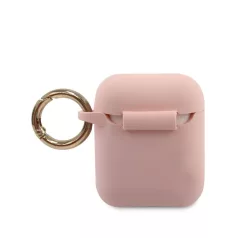 Guess Apple AirPods 1 / 2 szilikon tok pink (GUACA2LSTLPI)