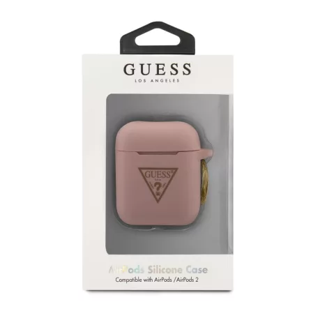 Guess Apple AirPods 1 / 2 szilikon tok pink (GUACA2LSTLPI)