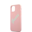 Guess Apple iPhone 12 / 12 Pro 2020 (6.1) Silicone Vintage Green Script hátlapvédő tok pink (GUHCP12MLSVSPG)