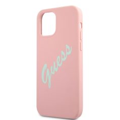   Guess Apple iPhone 12 Pro Max 2020 (6.7) Silicone Vintage Green Script hátlapvédő tok pink (GUHCP12LLSVSPG)