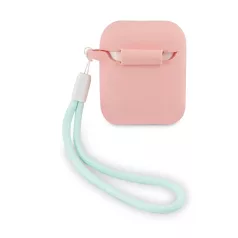 Guess Apple AirPods 1 / 2 szilikon tok pink (GUACA2LSVSPG)