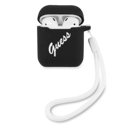 Guess Apple AirPods 1 / 2 szilikon tok fekete (GUACA2LSVSBW)