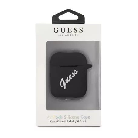 Guess Apple AirPods 1 / 2 szilikon tok fekete (GUACA2LSVSBW)
