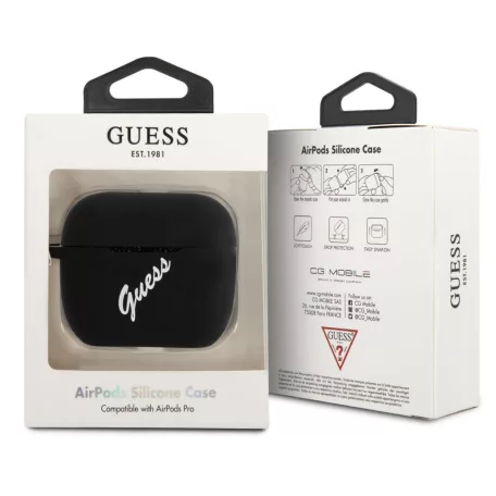 Guess Apple AirPods Pro szilikon tok fekete (GUACAPLSVSBW)