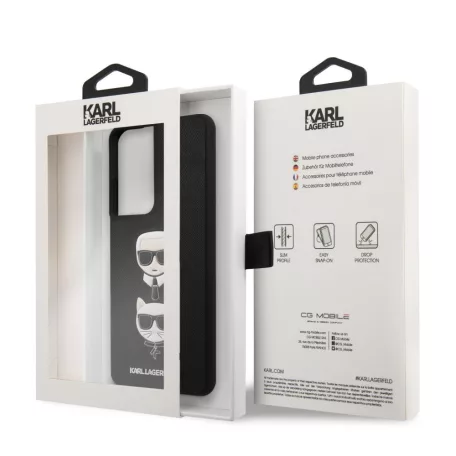 Karl Lagerfeld and Choupette Samsung G998 Galaxy S21 Ultra (2021) hátlapvédő tok fekete (KLHCS21LSAKICKCBK)